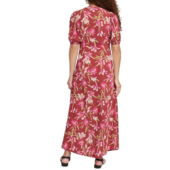 NWT Faherty Floral Red Floral Maxi Dress - Picture 2 of 7